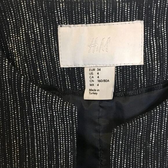 H&M Black Metallic Jacket With Sparkle - Party Wedding Cocktail Jacket - Size S - Picture 7 of 8